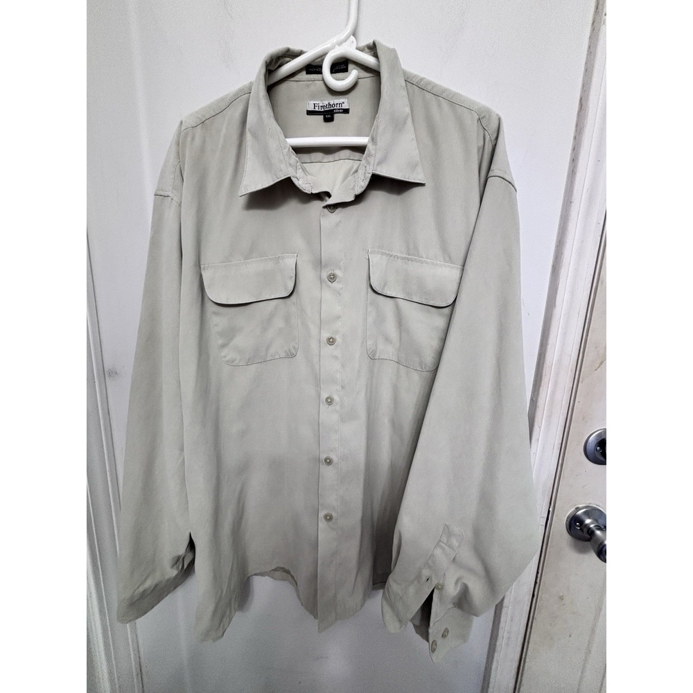 Firethorn Silver XXL Men's Gray Long Sleeve Faux Suede 50x29 Double Pocket Soft